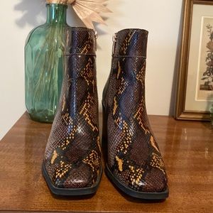 Franco Sarto Snakeskin Marquee Bootie